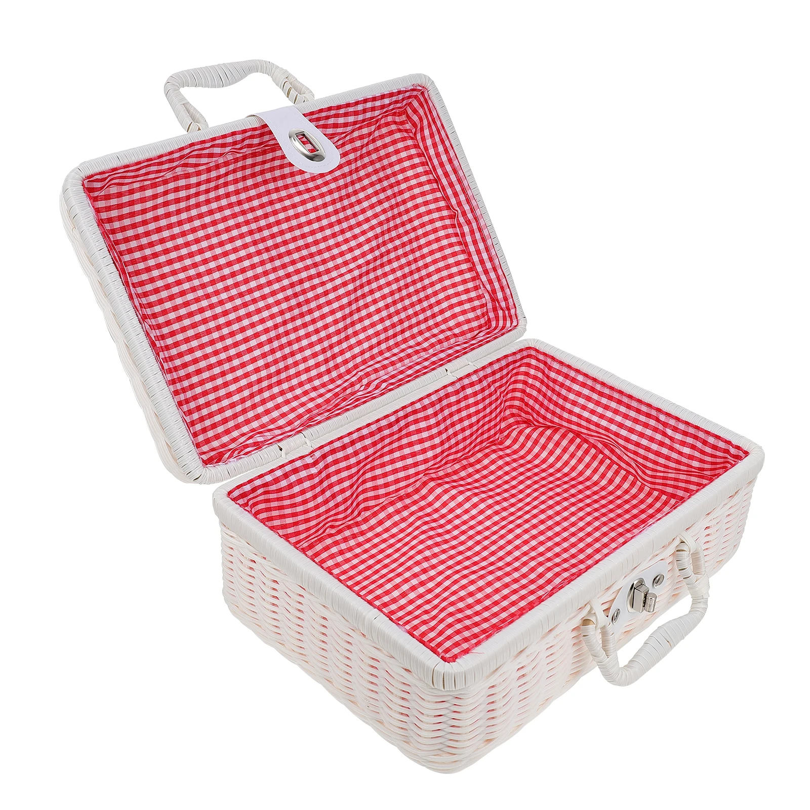 1pc Rattan Suitcase 30x21x12cm Vintage Imitation Rattan Storage Box Woven Plastic Travel Case Lined Lock Color Small Size
1pc Rattan Suitcase 30x21x12cm Vintage Imitation Rattan Storage Box Woven Plastic Travel Case Lined Lock Color Small Size