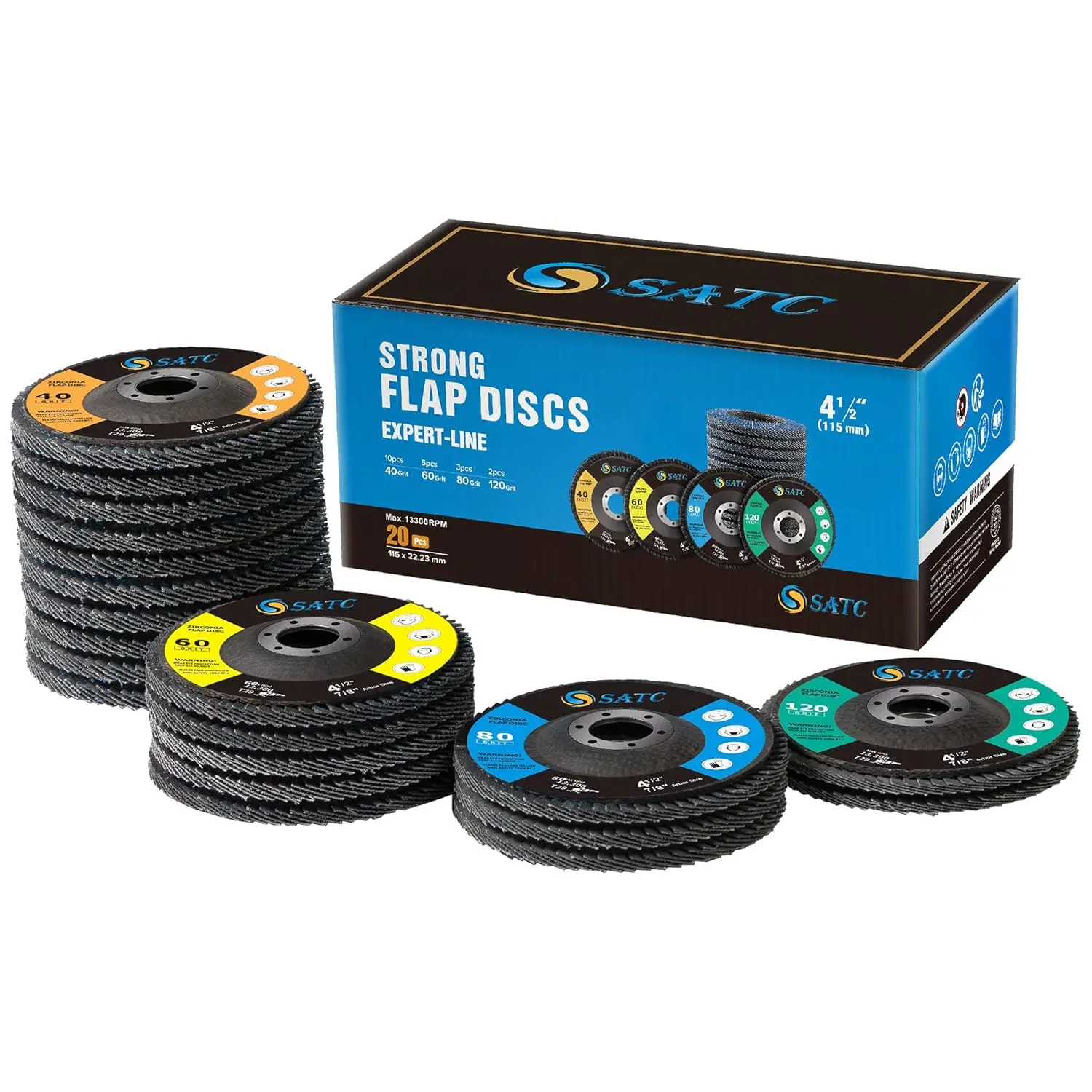 20PCS Flap Discs 4 1/2 for Angle Grinder, 40/60/80/120 Grit, High-Density Bevel Type Sanding Discs
20PCS Flap Discs 4 1/2 for Angle Grinder, 40/60/80/120 Grit, High-Density Bevel Type Sanding Discs