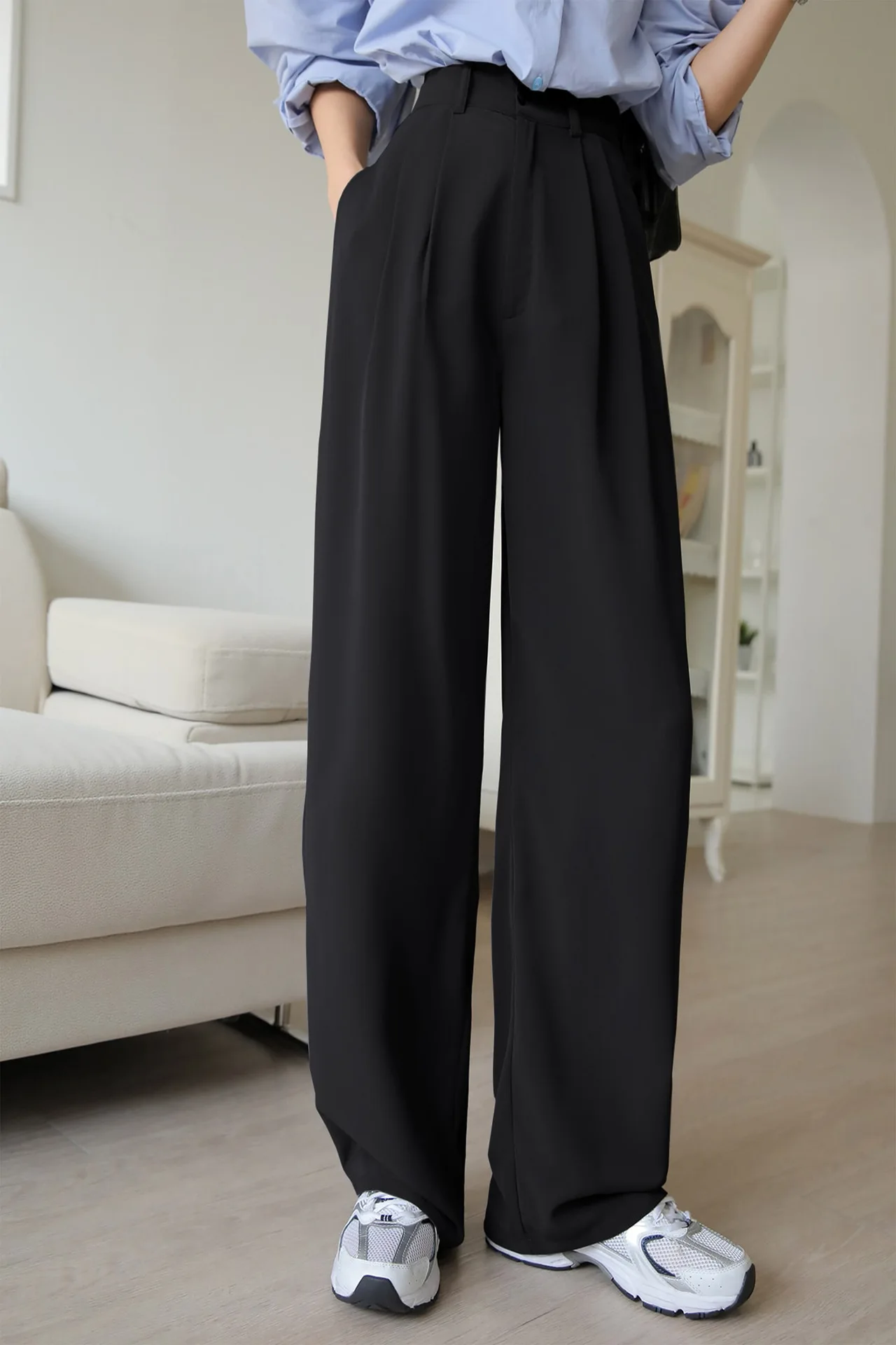 Women White High Waist Pleated Wide Leg Suit Pants Elegant Office Business Formal Straight Trousers With Pockets
Women White High Waist Pleated Wide Leg Suit Pants Elegant Office Business Formal Straight Trousers With Pockets