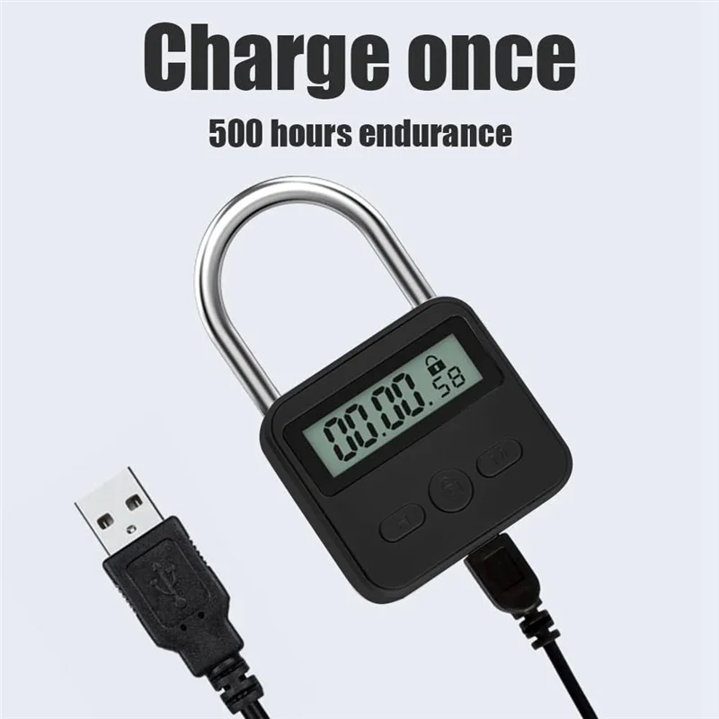 Metal Timer Lock Alloy 99 Hours Max Timing USB Rechargeable LCD Display Multi-Function Electronic Timer Lock
Metal Timer Lock Alloy 99 Hours Max Timing USB Rechargeable LCD Display Multi-Function Electronic Timer Lock