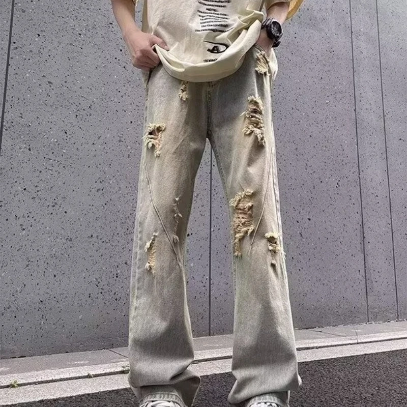Men's High Street American Vibe Ripped Pants Summer Loose Trendy Brand Trousers Japanese 2000s Y2k Clothes Mens Jeans for Man
Men's High Street American Vibe Ripped Pants Summer Loose Trendy Brand Trousers Japanese 2000s Y2k Clothes Mens Jeans for Man