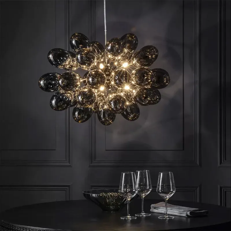 Luxury Dimmable Black Glass Grapes Ceiling Chandelier for Living Room Nordic Style Lustre Lamp for Elegant Interior Decor
Luxury Dimmable Black Glass Grapes Ceiling Chandelier for Living Room Nordic Style Lustre Lamp for Elegant Interior Decor