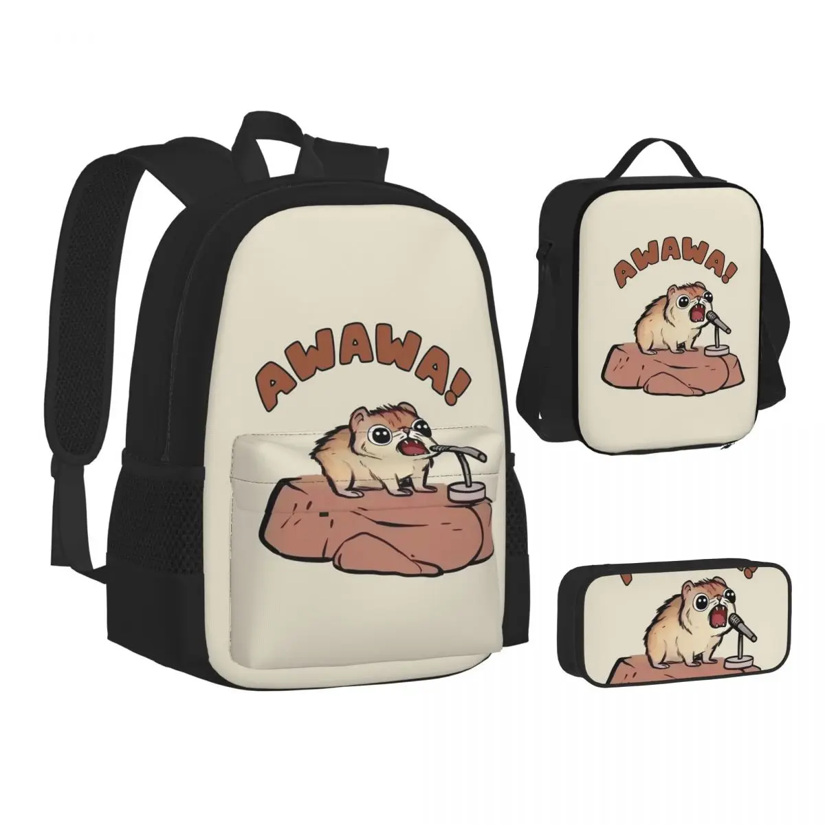 AWAWA Rock Hyrax In Concert Graphic Humor Backpacks Bookbag Students School Bags Kids Rucksack Lunch Bag Pen Bag Three-Piece Set
AWAWA Rock Hyrax In Concert Graphic Humor Backpacks Bookbag Students School Bags Kids Rucksack Lunch Bag Pen Bag Three-Piece Set