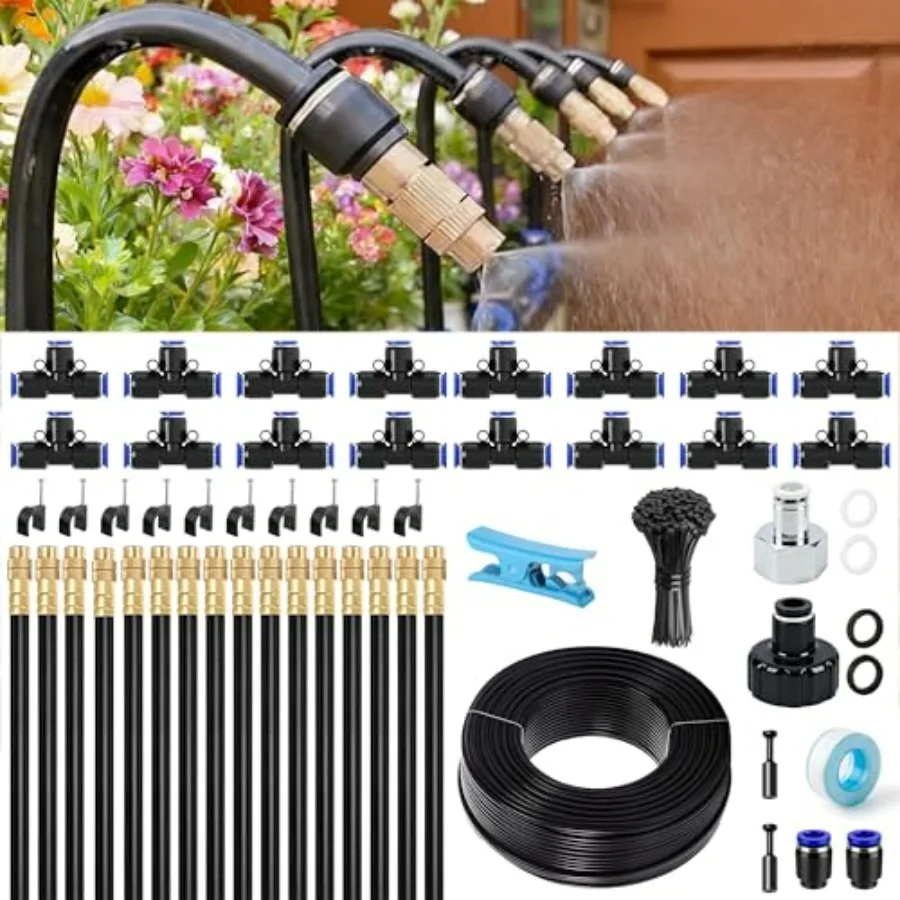 Lawn and Garden Watering Equipment, 360° Adjustable Drip Irrigation System, 50 ft Garden Plant Watering System with 15 Nozzles,
Lawn and Garden Watering Equipment, 360° Adjustable Drip Irrigation System, 50 ft Garden Plant Watering System with 15 Nozzles,