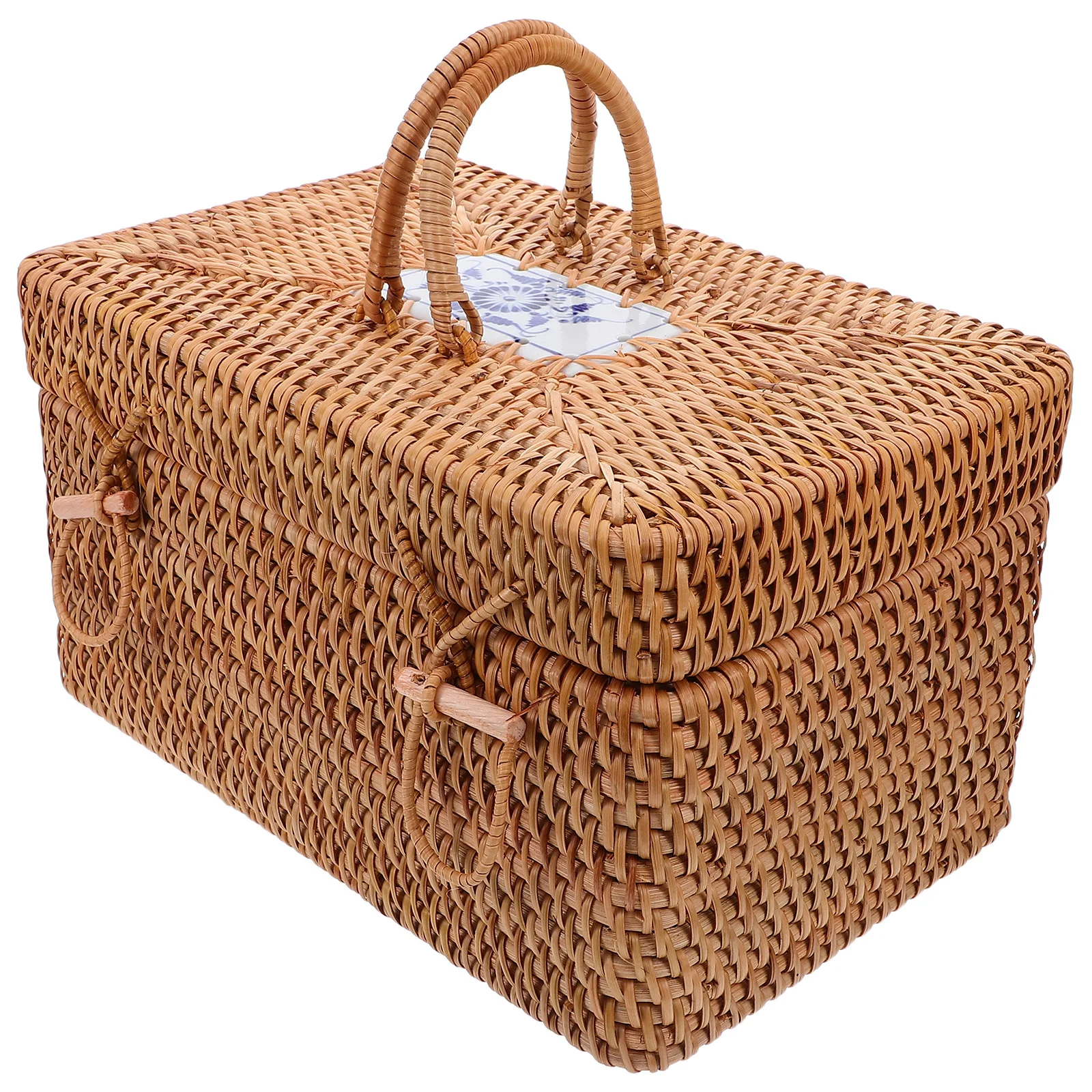 Rattan Woven Storage Basket With Handle Lid Retro Style Household Fruit Vegetable Organizer For Outdoor Picnic Camping
Rattan Woven Storage Basket With Handle Lid Retro Style Household Fruit Vegetable Organizer For Outdoor Picnic Camping