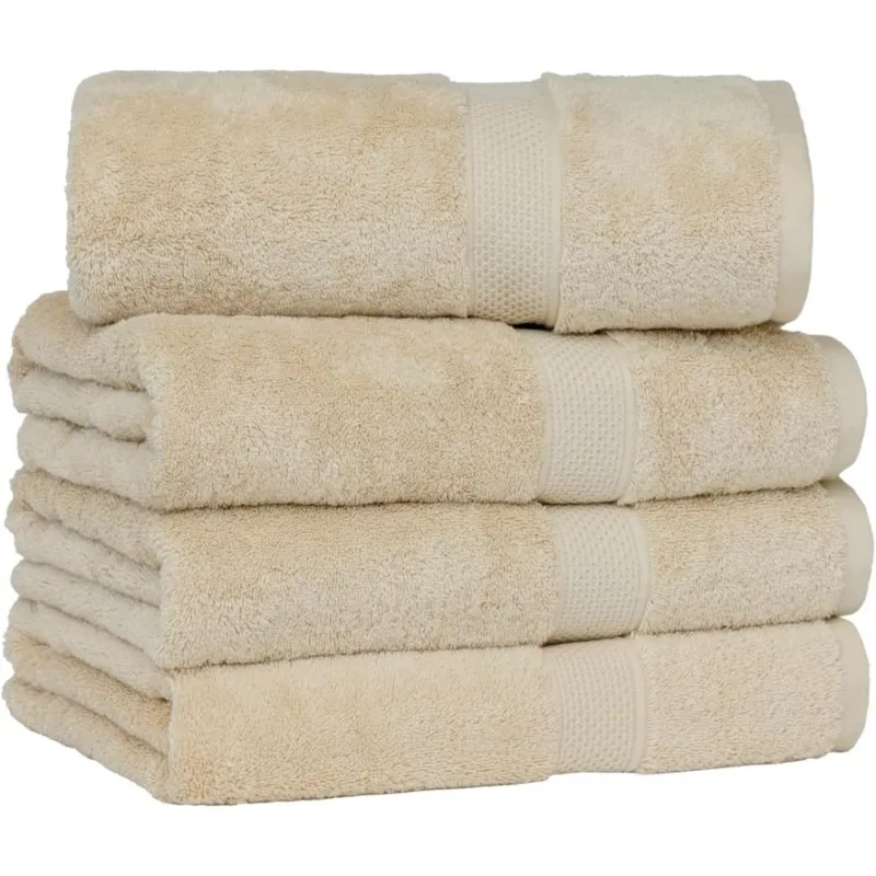 Plush Lightweight Quick Dry Bath Towel Set 100 Percent Cotton High Absorbency 30x54 Inches 520GSM Beige 4 Pack
Plush Lightweight Quick Dry Bath Towel Set 100 Percent Cotton High Absorbency 30x54 Inches 520GSM Beige 4 Pack