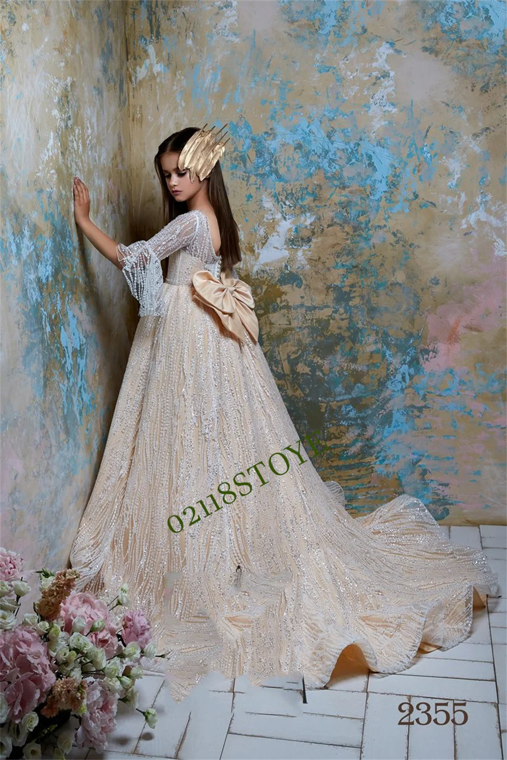 Flower Girl Dresses for Kids Vintage Princess White Lace Gown Petal Sleeve Illusion Lace with Bow Wedding Even Party
Flower Girl Dresses for Kids Vintage Princess White Lace Gown Petal Sleeve Illusion Lace with Bow Wedding Even Party