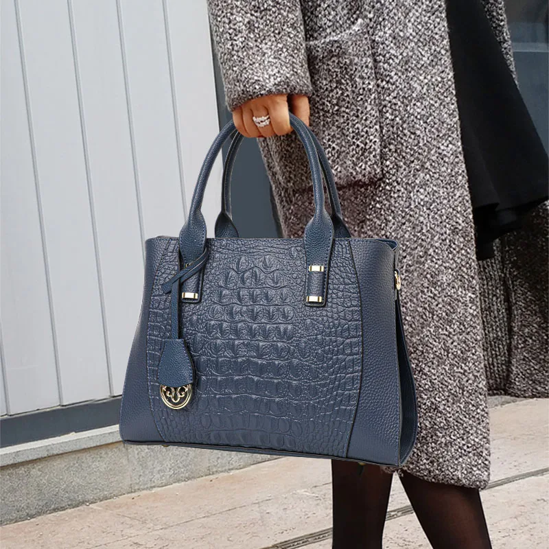 Genuine Cowhide Croc Embossed Handbag Detachable Cross Strap Multi Pocket Ladies Top Handle Bag Daily Work Shopping Travel
Genuine Cowhide Croc Embossed Handbag Detachable Cross Strap Multi Pocket Ladies Top Handle Bag Daily Work Shopping Travel