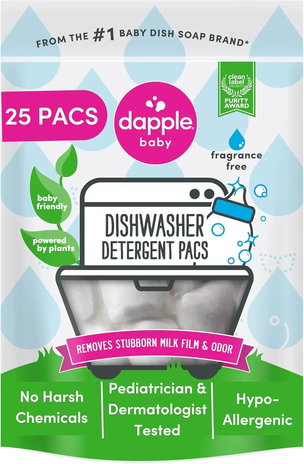 Plant-Powered Baby Dishwasher Pods, 25 Count - Fragrance-Free, Hypoallergenic, Removes Milk Residue
Plant-Powered Baby Dishwasher Pods, 25 Count - Fragrance-Free, Hypoallergenic, Removes Milk Residue