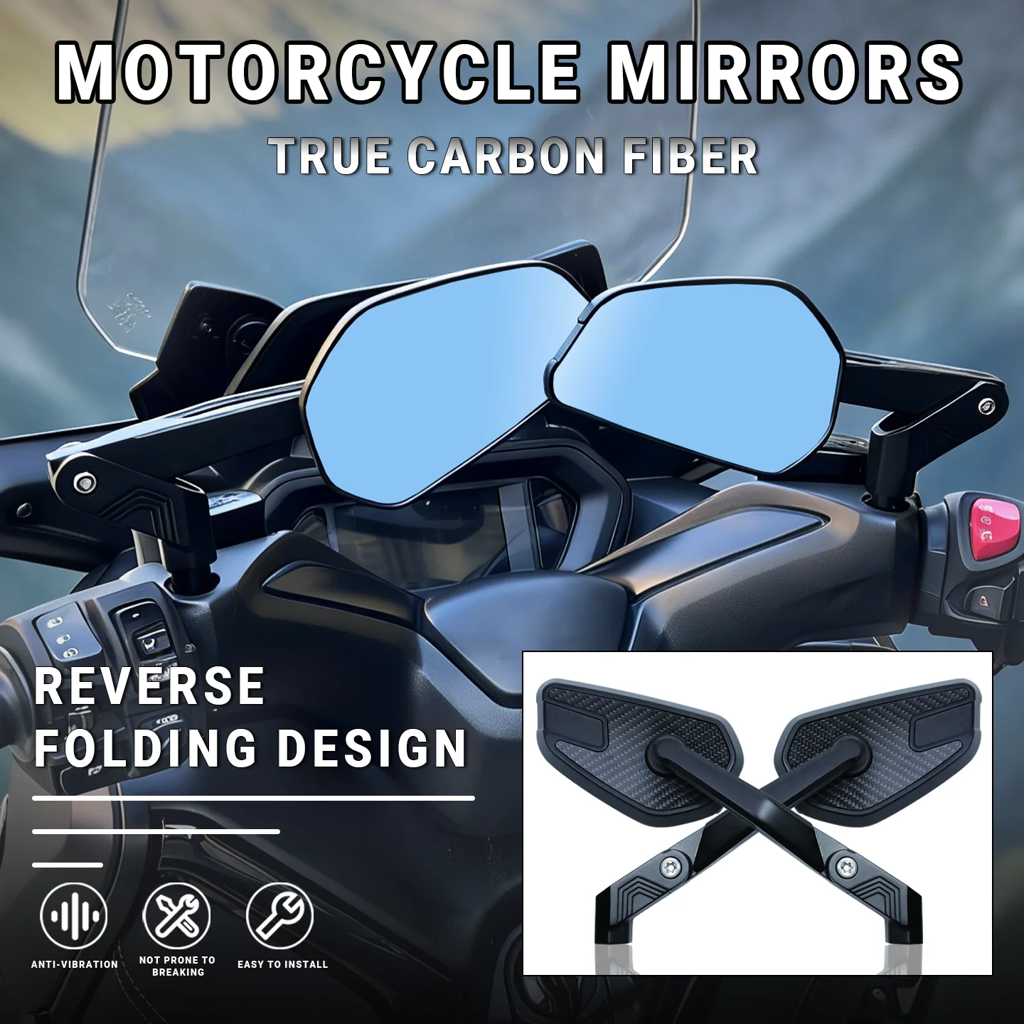 For YAMAHA XMAX300 NMAX155 Honda ADV350 ZONTES 368G Motorcycle Rear View Mirrors Carbon Fiber Aluminum Alloy Motorcycle Mirrors
For YAMAHA XMAX300 NMAX155 Honda ADV350 ZONTES 368G Motorcycle Rear View Mirrors Carbon Fiber Aluminum Alloy Motorcycle Mirrors