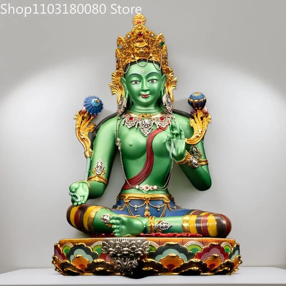 33cm Copper Painting gilding Zanabazar-style Green Tara buddha statue sculpture
33cm Copper Painting gilding Zanabazar-style Green Tara buddha statue sculpture