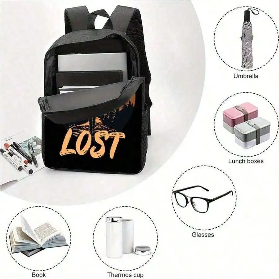 Lightweight Spacious Adjustable Backpack With Lost Print Unisex Daily Commute Outdoor Travel
Lightweight Spacious Adjustable Backpack With Lost Print Unisex Daily Commute Outdoor Travel