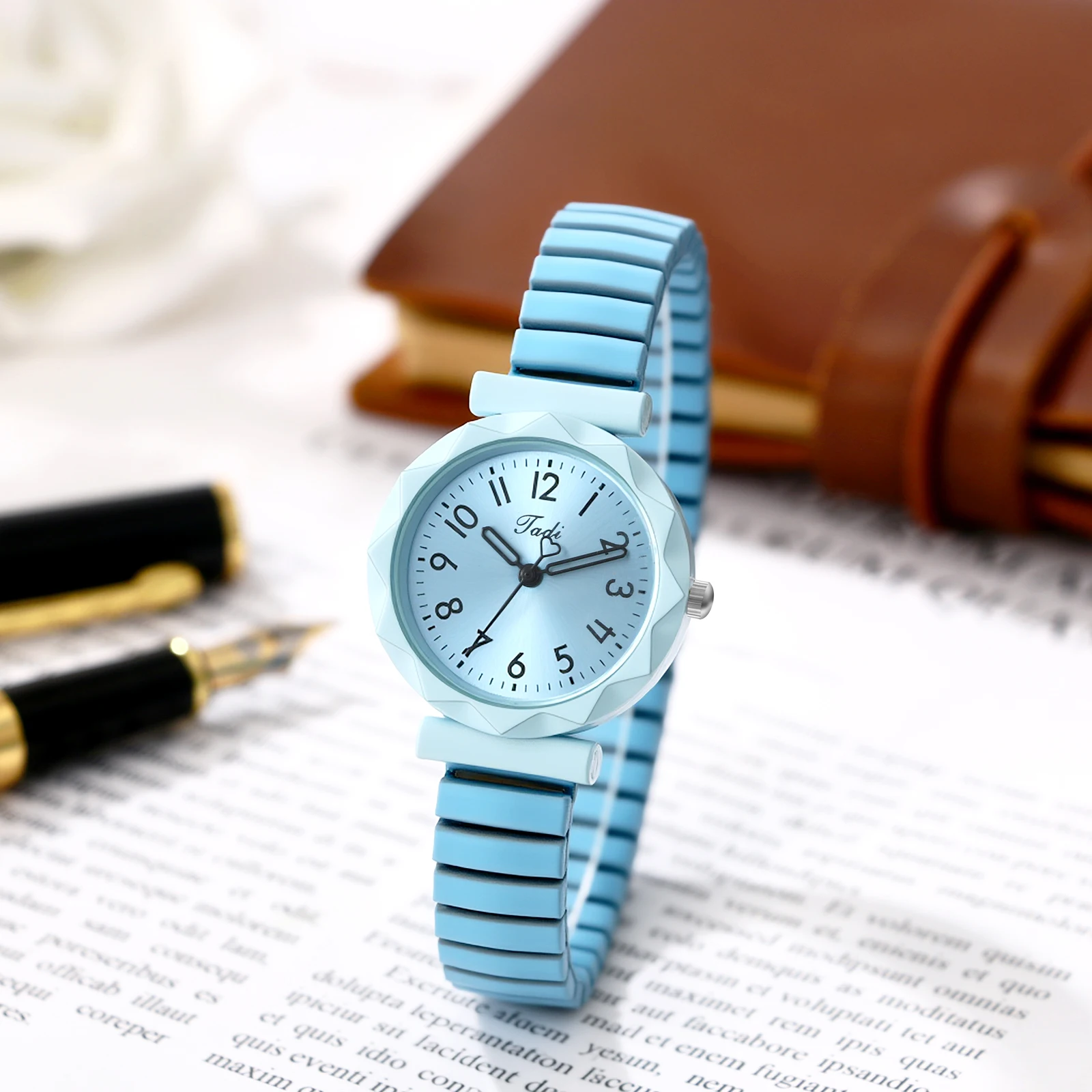 Fashion Women's Elastic Stretch Band Watch, Candy Color Preppy Academy Style, Large Clear Easy-Read Analog Dial, Hard Stainless Steel Strap, Sunray Sunburst Pattern Dial Face, Waterproof Casual Unisex Wristwatch, Gifts for Teen Girls Students
Fashion Women's Elastic Stretch Band Watch, Candy Color Preppy Academy Style, Large Clear Easy-Read Analog Dial, Hard Stainless Steel Strap, Sunray Sunburst Pattern Dial Face, Waterproof Casual Unisex Wristwatch, Gifts for Teen Girls Students