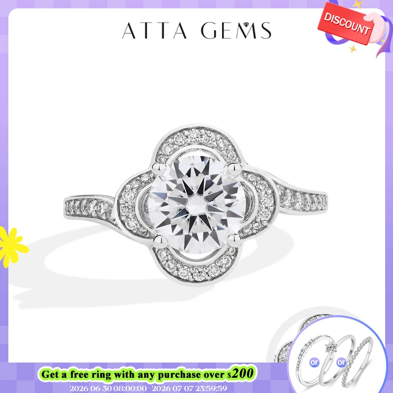 ATTAGEMS Luxury Full Moissanite Ring DVVS1 1.5CT 100%925 Sterling Silver For Women Flower Shape Engagement Band Fine Jewelry New
ATTAGEMS Luxury Full Moissanite Ring DVVS1 1.5CT 100%925 Sterling Silver For Women Flower Shape Engagement Band Fine Jewelry New