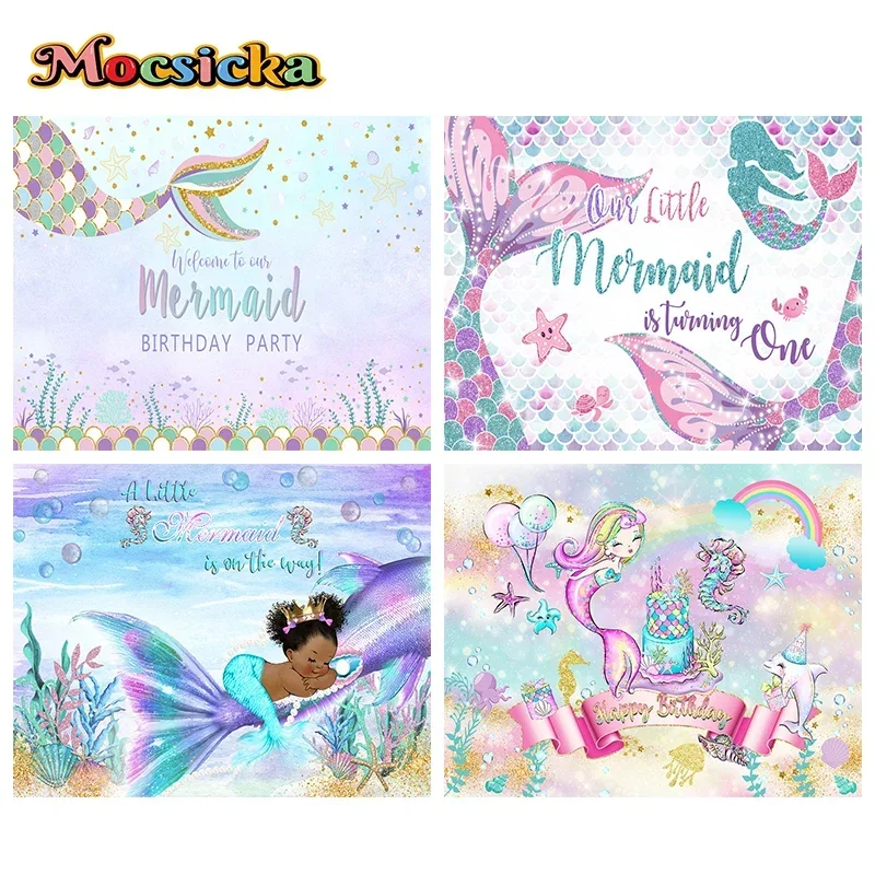 Mocsicka Mermaid Birthday Party Decoration Photography Backdrop Sea Princess Girls Baby Banner Background Props Studio Photozone
Mocsicka Mermaid Birthday Party Decoration Photography Backdrop Sea Princess Girls Baby Banner Background Props Studio Photozone