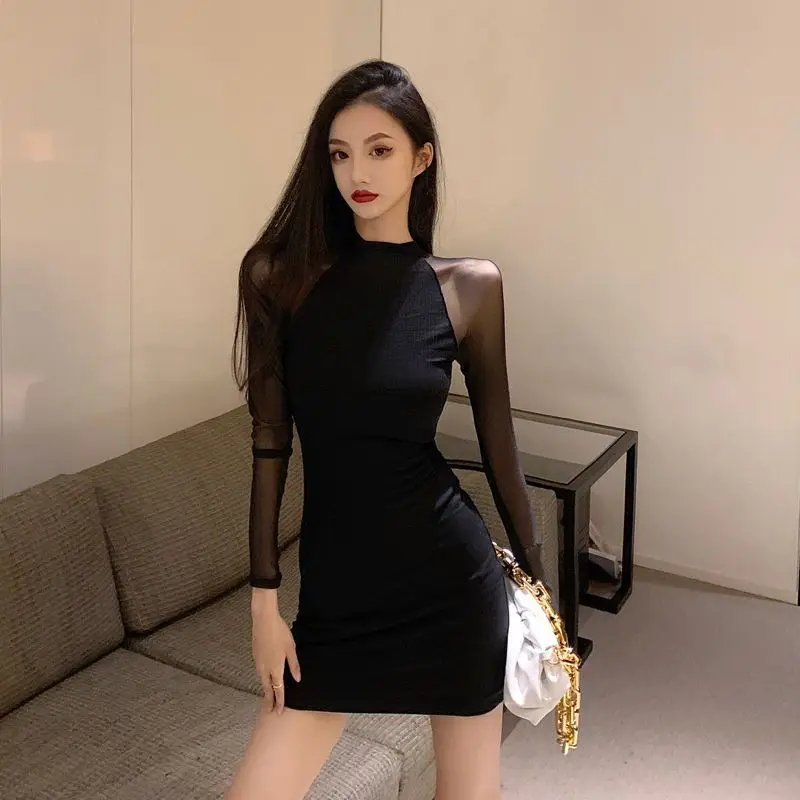 Sexy Mesh Splice Long Sleeve Dress Women's Spring Autumn Tight Skin See through Body Short Skirt Fashionable Breathable Skin ...
Sexy Mesh Splice Long Sleeve Dress Women's Spring Autumn Tight Skin See through Body Short Skirt Fashionable Breathable Skin ...