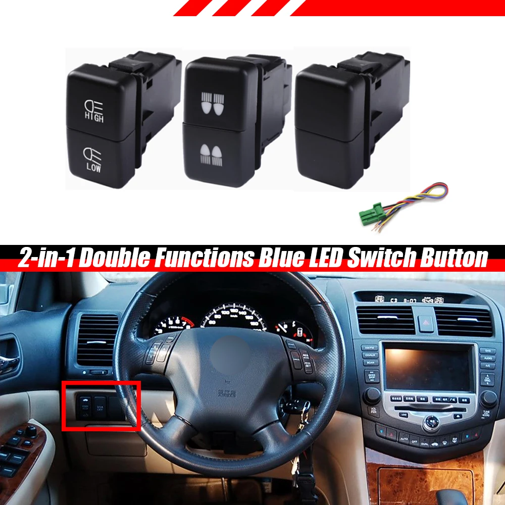 Dual Blue Light LED Dashboard Control Switch Button For For Honda Accord 2003-2007, Acura TL 2004-2006, Acura TSX 2004-2008
Dual Blue Light LED Dashboard Control Switch Button For For Honda Accord 2003-2007, Acura TL 2004-2006, Acura TSX 2004-2008