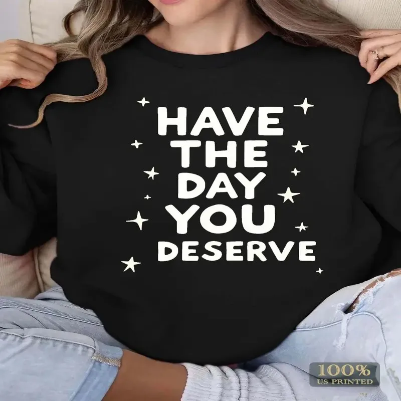 Женская красная толстовка больших размеров Have the Day You Deserve со сверкающими звездами, уютный круглый вырез с длинными рукавами, повседневная осень-зима
Женская красная толстовка больших размеров Have the Day You Deserve со сверкающими звездами, уютный круглый вырез с длинными рукавами, повседневная осень-зима