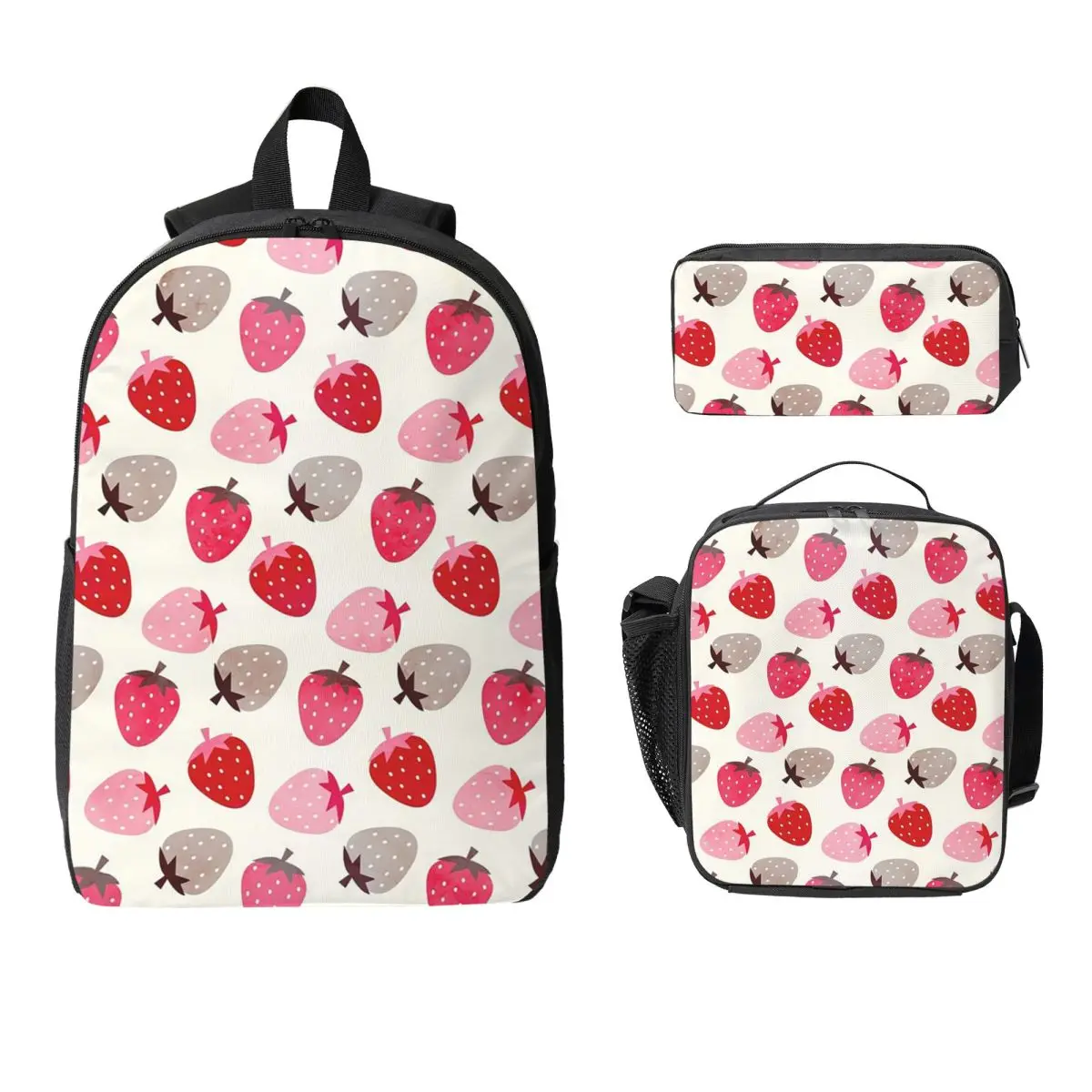 Strawberry Fields Backpack Student Boys Girls BookBag School Bag Computer Shoulder Bags 3ps Insulated Lunch Bag Pencil Case
Strawberry Fields Backpack Student Boys Girls BookBag School Bag Computer Shoulder Bags 3ps Insulated Lunch Bag Pencil Case