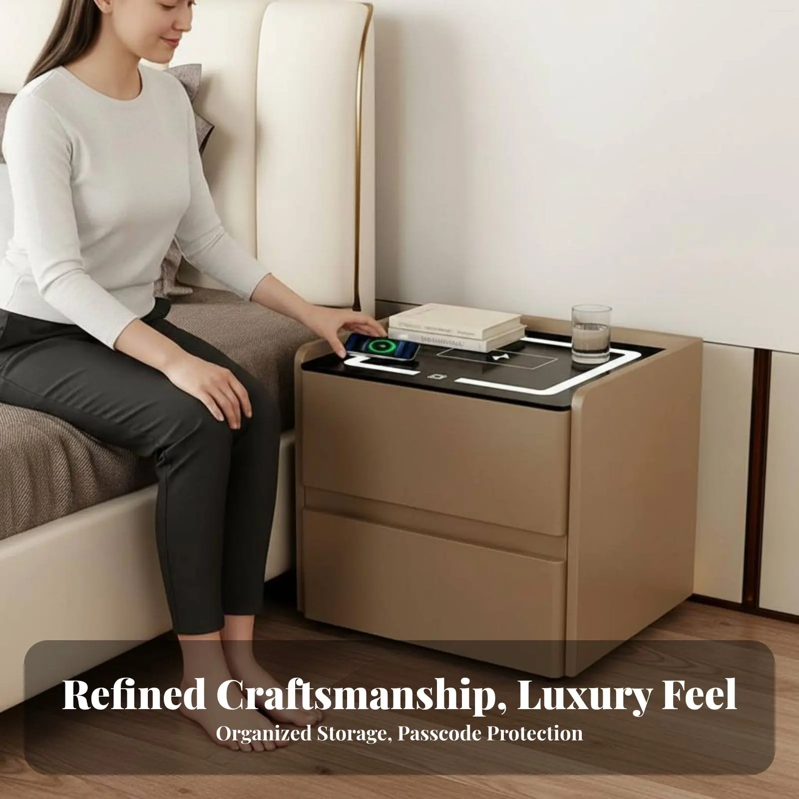 Nightstand with Drawers Code Security Lock Smart End Table Lighting Lighting Modern & Design for Residents
Nightstand with Drawers Code Security Lock Smart End Table Lighting Lighting Modern & Design for Residents