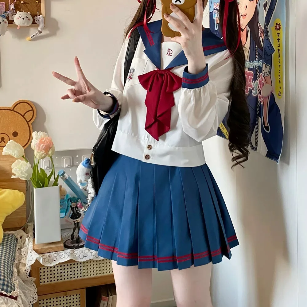 Japanese Style Sailor Outfit S-XL School Girls School Uniform Blue White Women Sexy Jk Basic Suit Sailor Blouse Pleated Skirt
Japanese Style Sailor Outfit S-XL School Girls School Uniform Blue White Women Sexy Jk Basic Suit Sailor Blouse Pleated Skirt