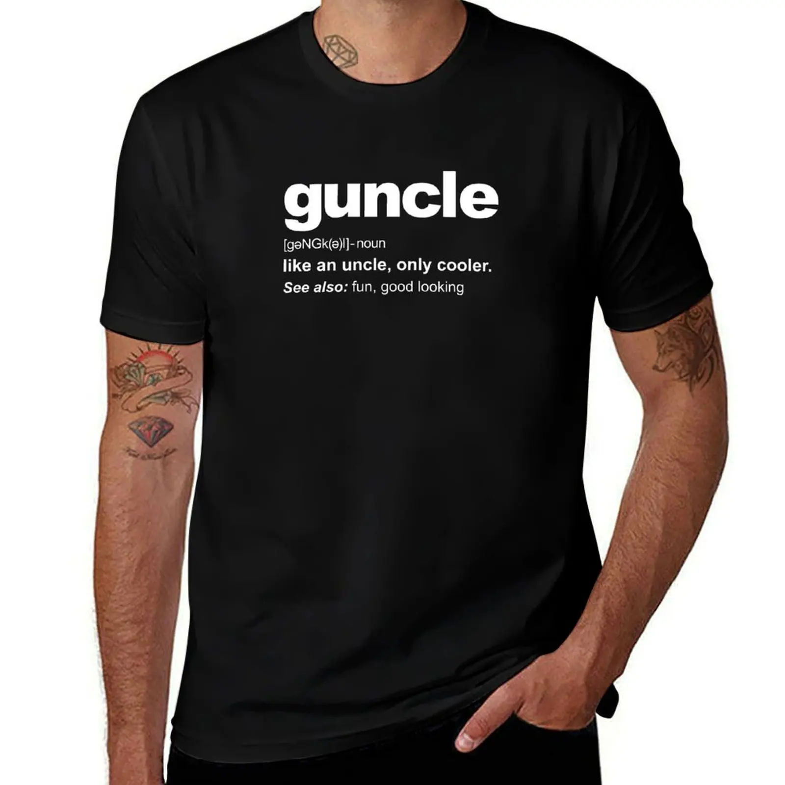 Guncle Definition Funny Gift for Gay Uncle in black and white T-Shirt new edition mens clothing
Guncle Definition Funny Gift for Gay Uncle in black and white T-Shirt new edition mens clothing
