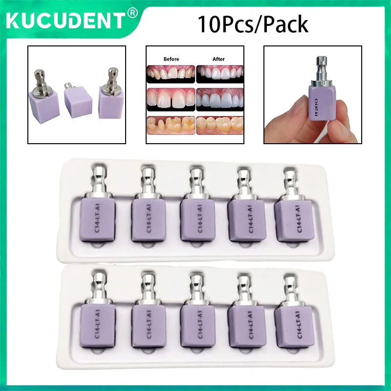 10Pcs/Pack Dental Lithium Disilicate C14 Glass Ceramic Blocks Cube LT/HT/MT for CAD CAM Sirona Cerec Veneer Crown Milling System
10Pcs/Pack Dental Lithium Disilicate C14 Glass Ceramic Blocks Cube LT/HT/MT for CAD CAM Sirona Cerec Veneer Crown Milling System