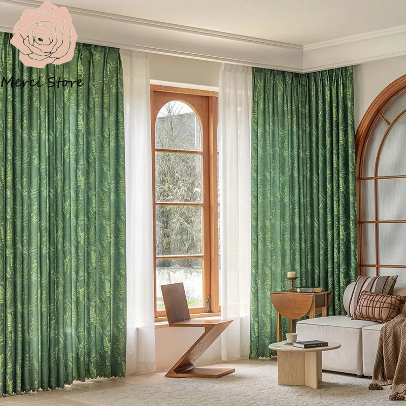 Pastoral French Style Dark Green Small Fresh Retro Curtains for Living Room Bedroom Popular Thermal Insulated Blackout Drapes
Pastoral French Style Dark Green Small Fresh Retro Curtains for Living Room Bedroom Popular Thermal Insulated Blackout Drapes
