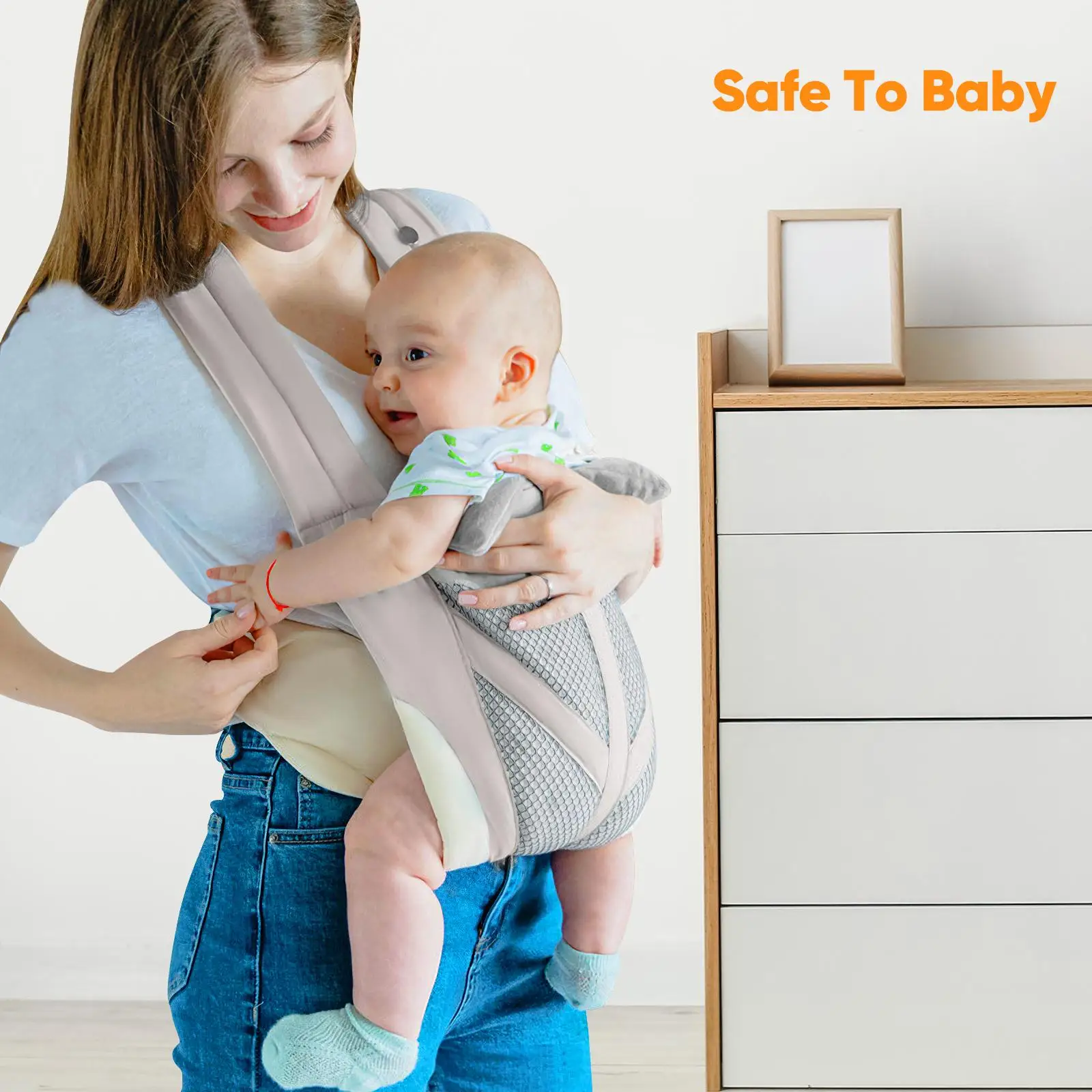 Gray Baby Newborn to Toddler Lightweight Breathable Hands Free Durable Infant Harness Sling Baby Hip Seat Carrier Hip Seat
Gray Baby Newborn to Toddler Lightweight Breathable Hands Free Durable Infant Harness Sling Baby Hip Seat Carrier Hip Seat
