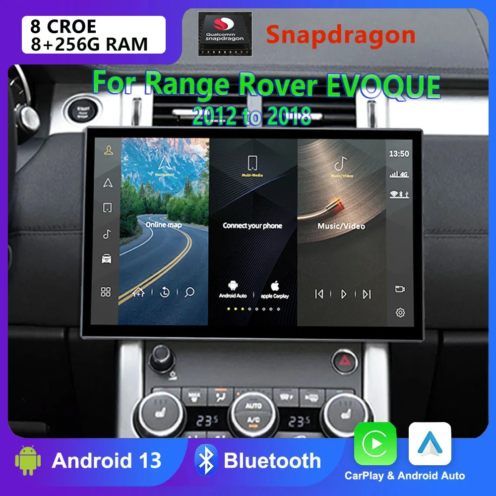 Qualcomm Chips 13inch For Land Range Rover Evoque L538 2012 to 2018 Android 13 Car Multimedia GPS Navigation HD Display Screen
Qualcomm Chips 13inch For Land Range Rover Evoque L538 2012 to 2018 Android 13 Car Multimedia GPS Navigation HD Display Screen