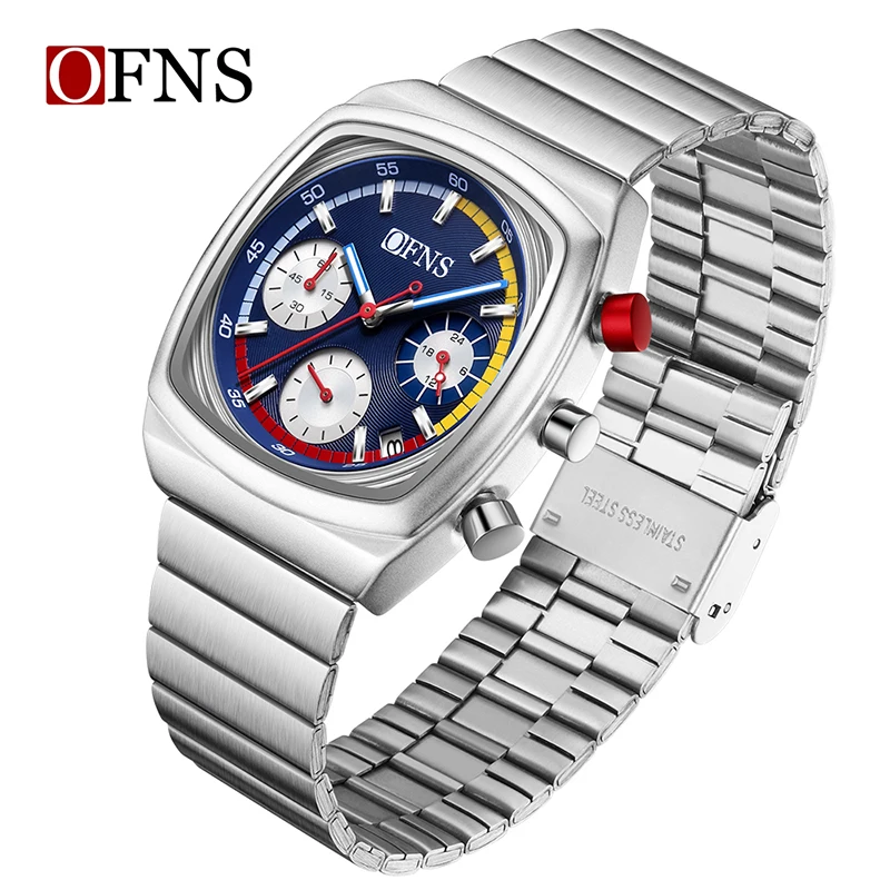 OFNS 1635 New Fashion Men's Quartz Wristwatch Luminous Calendar Waterproof Steel Strap Casual Sport Watches for Man
OFNS 1635 New Fashion Men's Quartz Wristwatch Luminous Calendar Waterproof Steel Strap Casual Sport Watches for Man