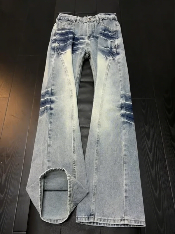 American Retro Waed Blue Jeans Men's Sla Lightning Pattern High Street Vibe Flared Straight Knife Casual Denim Pants
American Retro Waed Blue Jeans Men's Sla Lightning Pattern High Street Vibe Flared Straight Knife Casual Denim Pants