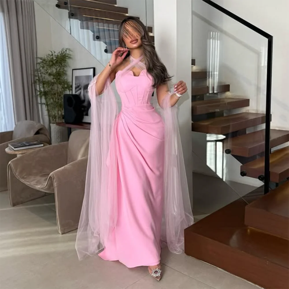 Customized Pink A-Line Prom Dresses Floor-Length Hang Your Neck Sleeveless Evening Gown Simple Draped Fashion Party Gown
Customized Pink A-Line Prom Dresses Floor-Length Hang Your Neck Sleeveless Evening Gown Simple Draped Fashion Party Gown