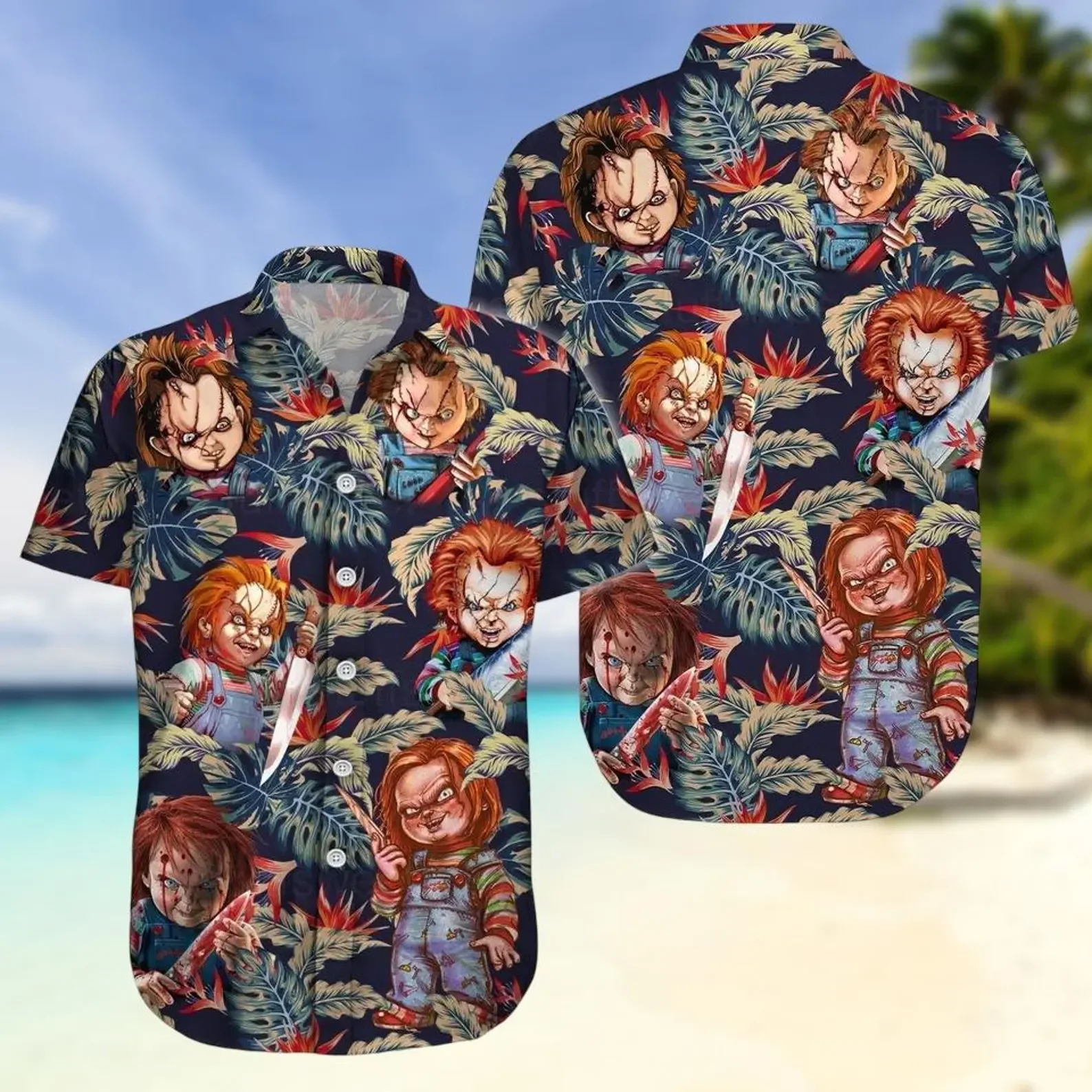 2025 Hawaiian Shirts Halloween Chucky Killer 3d Print Shirts Men Women Fashion Beach Shirt Child's Play Horror Blouses Unisex
2025 Hawaiian Shirts Halloween Chucky Killer 3d Print Shirts Men Women Fashion Beach Shirt Child's Play Horror Blouses Unisex