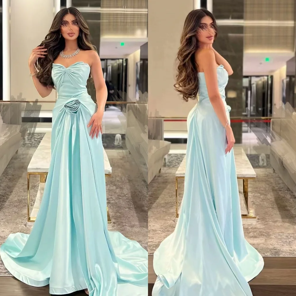 Customized High Quality Women Evening Party Gown Pleat Handmade Flower Strapless A-line Bespoke Occasion Charming Long Dresses
Customized High Quality Women Evening Party Gown Pleat Handmade Flower Strapless A-line Bespoke Occasion Charming Long Dresses