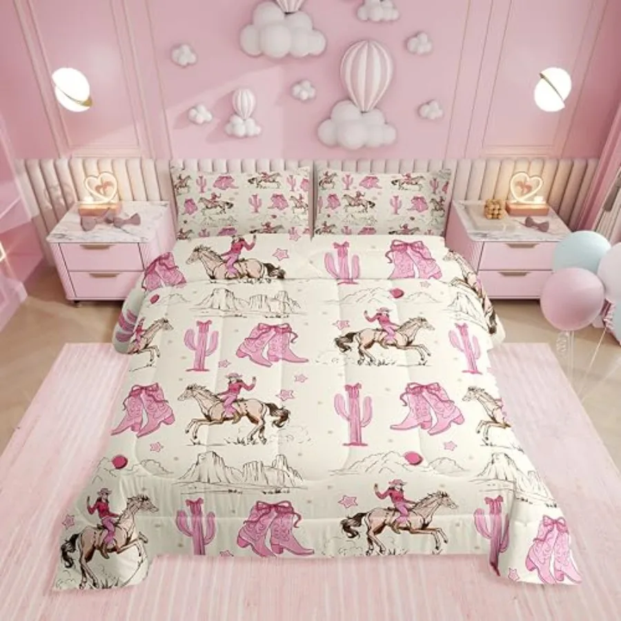 Retro Western Horse Comforter Set for Girls, Cowgirl Boots Bows Bedding Sets for Teen, Rustic Country Cowboy Cactus Bed Set, Cu
Retro Western Horse Comforter Set for Girls, Cowgirl Boots Bows Bedding Sets for Teen, Rustic Country Cowboy Cactus Bed Set, Cu