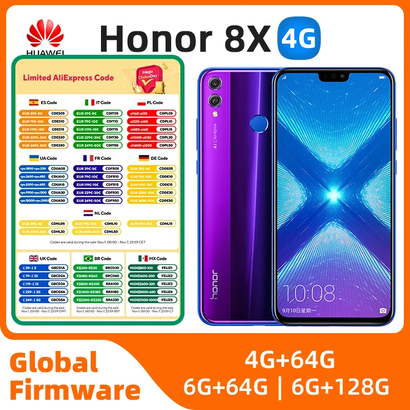 HUAWEI Honor 8x Android 4G Unlocked 6.5 inch 128G All Colours in Good Condition Original Cell phone used phone
HUAWEI Honor 8x Android 4G Unlocked 6.5 inch 128G All Colours in Good Condition Original Cell phone used phone