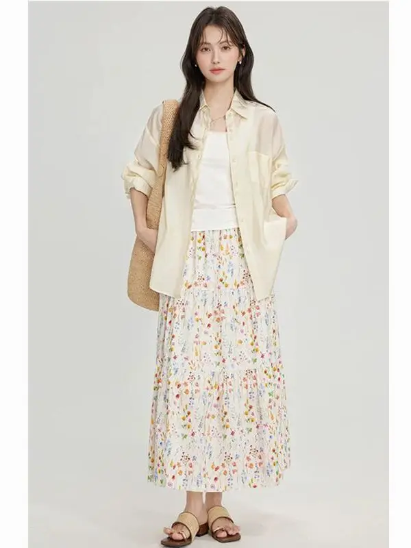 Floral A-Line Skirt Women's High Waist Slimming Fashionable Design Summer 2026 New Style Elastic Waist Skirts
Floral A-Line Skirt Women's High Waist Slimming Fashionable Design Summer 2026 New Style Elastic Waist Skirts