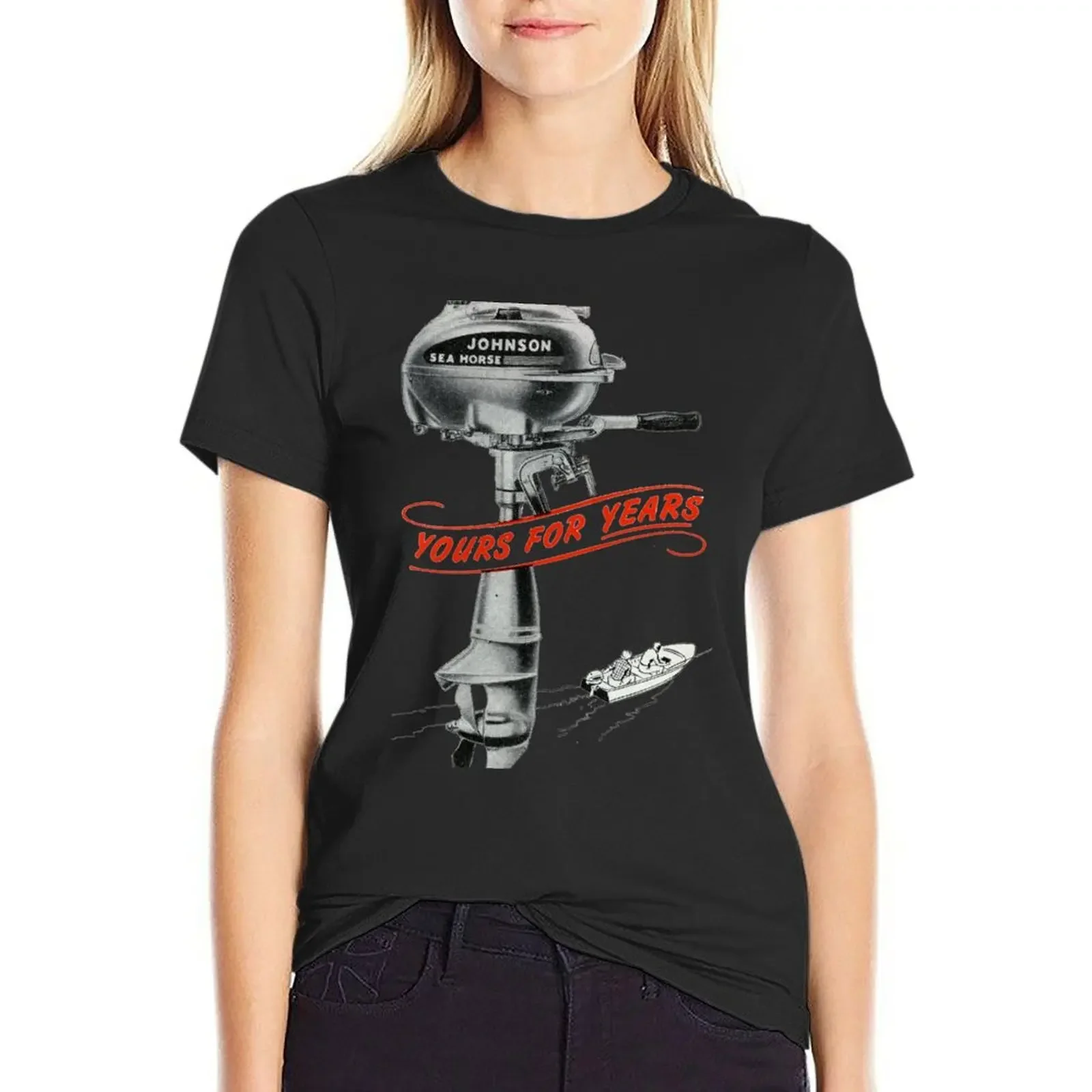 The 1950s Favoured Outboard. Johnson Sea Horse T-Shirt new edition tops summer clothes Womens clothing
The 1950s Favoured Outboard. Johnson Sea Horse T-Shirt new edition tops summer clothes Womens clothing