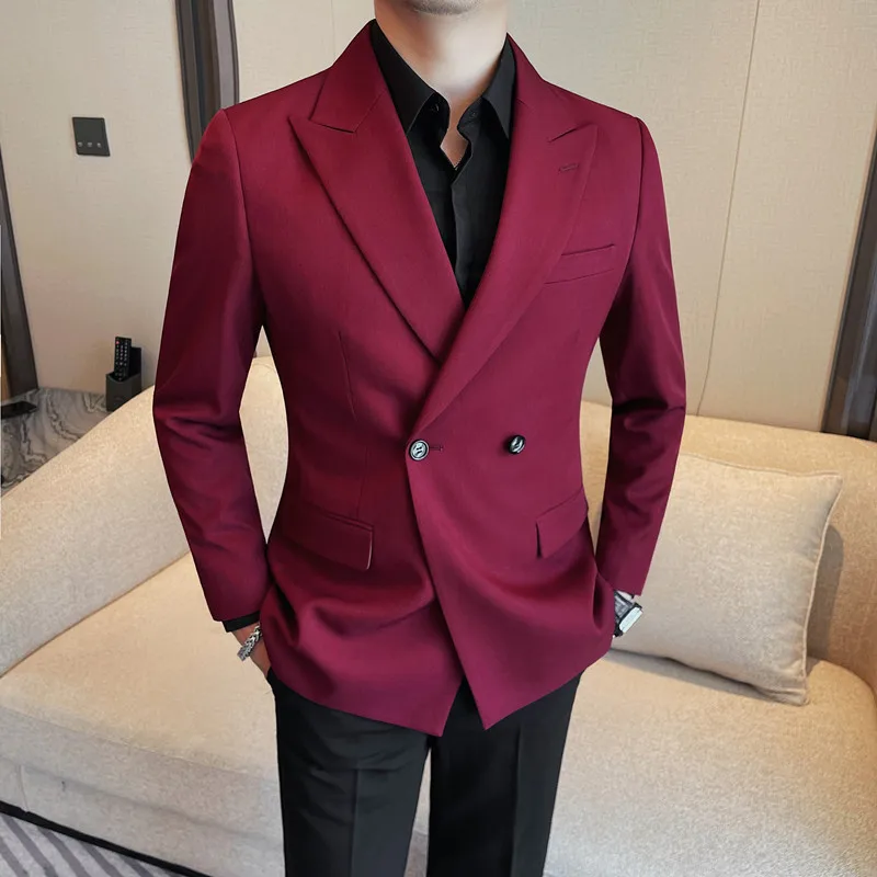2024 Double Breasted Suit High Quality Men's New Autumn and Winter Fashion Handsome Solid Color Dress Suit Men Blazer Slim Fit
2024 Double Breasted Suit High Quality Men's New Autumn and Winter Fashion Handsome Solid Color Dress Suit Men Blazer Slim Fit