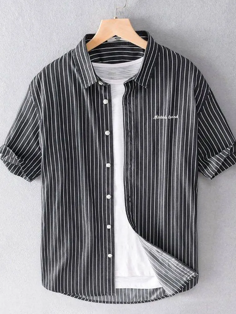 Casual Business Striped Short Sleeve Shirt Men's Thin Summer Top City Walk Breathable Comfortable Non-Shrinking Non-Iron
Casual Business Striped Short Sleeve Shirt Men's Thin Summer Top City Walk Breathable Comfortable Non-Shrinking Non-Iron