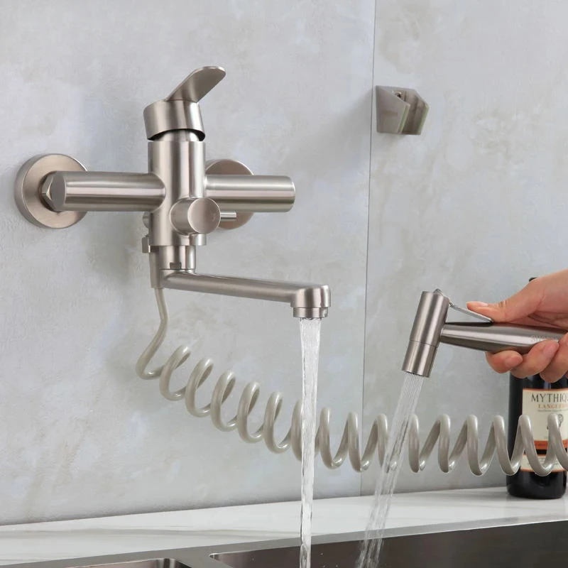 Kitchen Stainless Steel Faucet Brushed Extension Faucet Bathroom Mixing Valve Set In-wall Kitchen Crane Wall Mount Taps
Kitchen Stainless Steel Faucet Brushed Extension Faucet Bathroom Mixing Valve Set In-wall Kitchen Crane Wall Mount Taps
