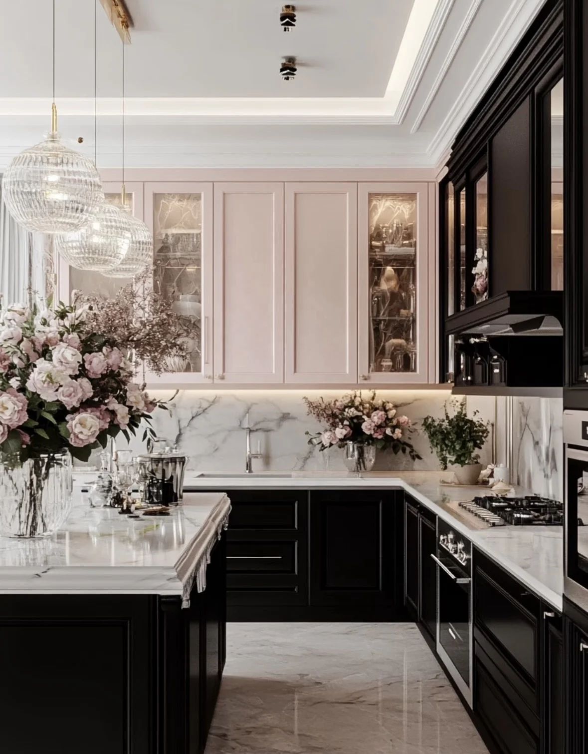 Modern design furniture, black kitchen cabinets with island
Modern design furniture, black kitchen cabinets with island