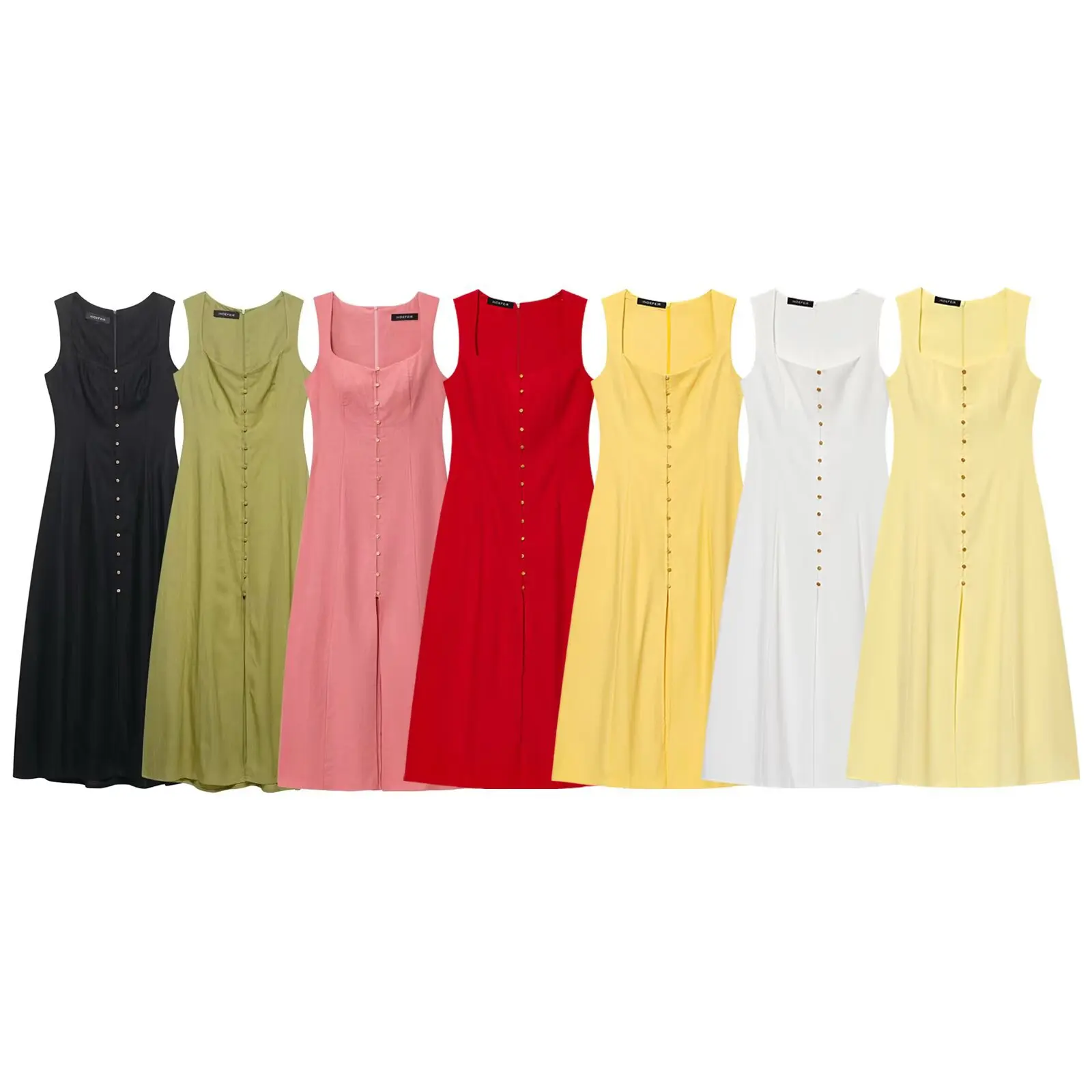 Dress Dresses Women Spring Summer U Neck Button Down French Minimalist
Dress Dresses Women Spring Summer U Neck Button Down French Minimalist