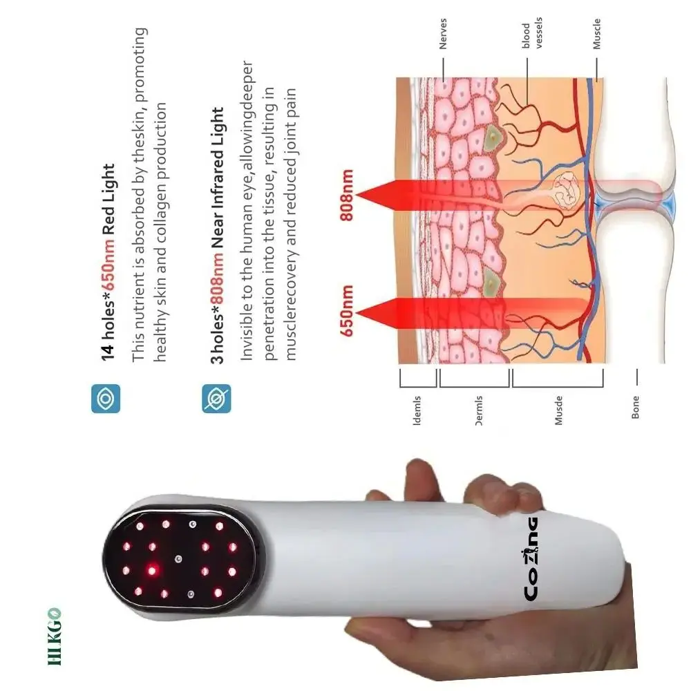 Handheld LLLT Device - 3x808nm & 14x650nm for Fast-Acting Joint, Muscle & Tissue Repair
Handheld LLLT Device - 3x808nm & 14x650nm for Fast-Acting Joint, Muscle & Tissue Repair
