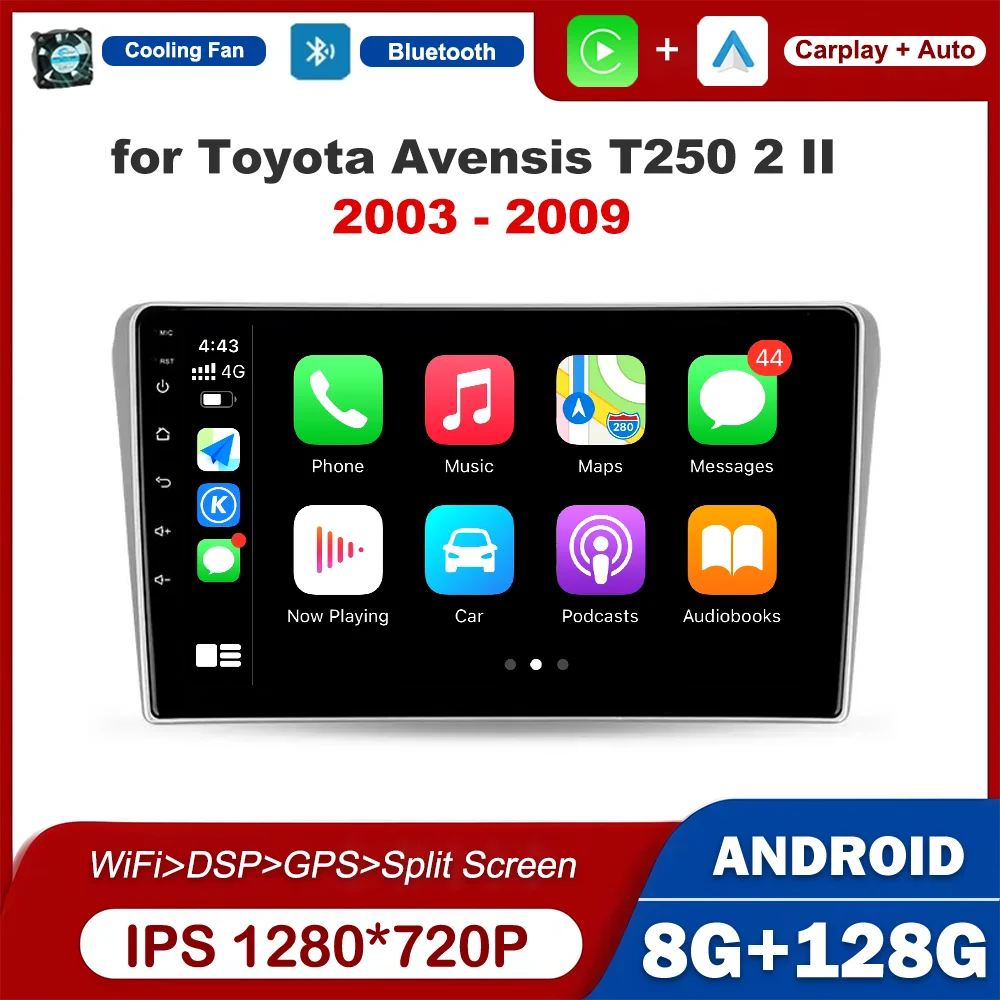 Car Radio Video Multimedia Player GPS Navigation 9 inch Android System BT Android Auto For Toyota Avensis T250 2 II 2003 - 2009
Car Radio Video Multimedia Player GPS Navigation 9 inch Android System BT Android Auto For Toyota Avensis T250 2 II 2003 - 2009