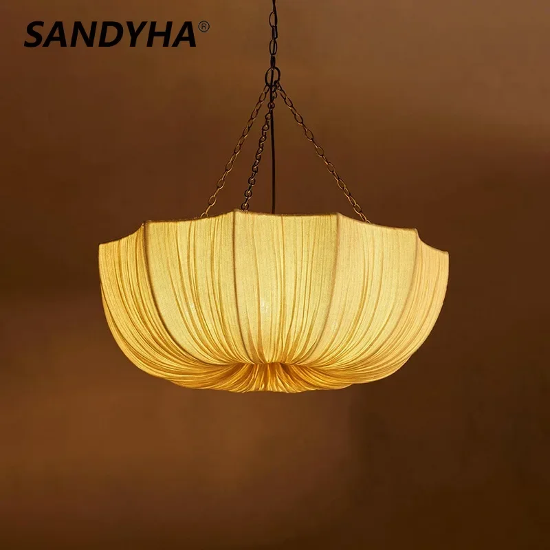 SANDYHA Vintage Fabric Chandeliers Nordic Designer Pendant Lights for Living Bedroom Dining Room Lamp Indoor Home Decor Fixtures
SANDYHA Vintage Fabric Chandeliers Nordic Designer Pendant Lights for Living Bedroom Dining Room Lamp Indoor Home Decor Fixtures