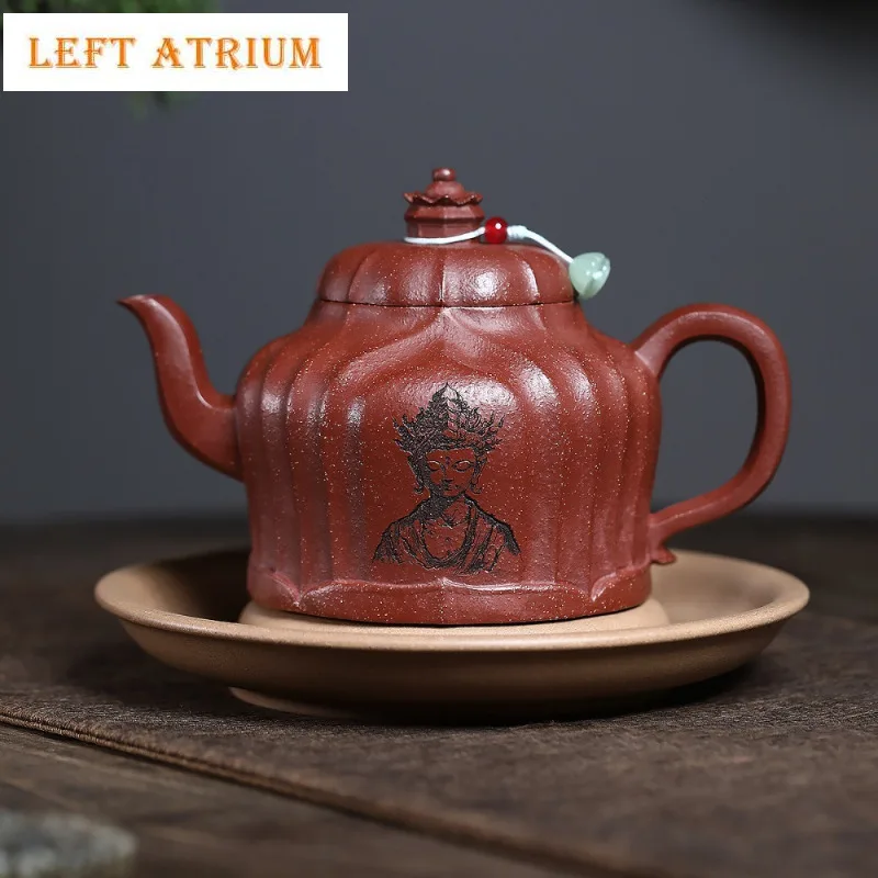 360ml Antique Yixing Purple Clay Teapots Handmade Rib Pot Raw Ore Red Downhill Mud Tea Infuser Kettle With Strainer Zisha Teaset
360ml Antique Yixing Purple Clay Teapots Handmade Rib Pot Raw Ore Red Downhill Mud Tea Infuser Kettle With Strainer Zisha Teaset