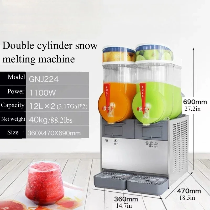 12L*2 Singel Tank Slush Ice Machine Ice Cream Snow Smoothie Beverage Granita Maker Stainless Steel for Business Commercial
12L*2 Singel Tank Slush Ice Machine Ice Cream Snow Smoothie Beverage Granita Maker Stainless Steel for Business Commercial