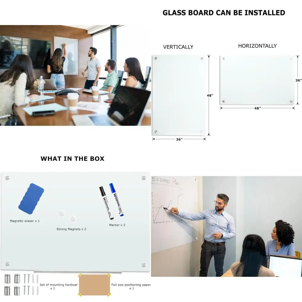 4ft x 3ft Frameless Magnetic Dry Erase Whiteboard with White Surface
4ft x 3ft Frameless Magnetic Dry Erase Whiteboard with White Surface
